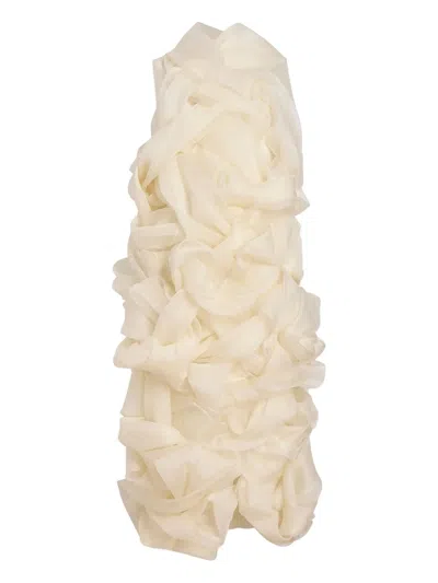 Khaite Welles Ruffled Dress In Neutral