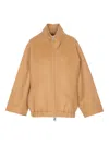 Khaite Wide-sleeve Zip-front Jacket In Gold