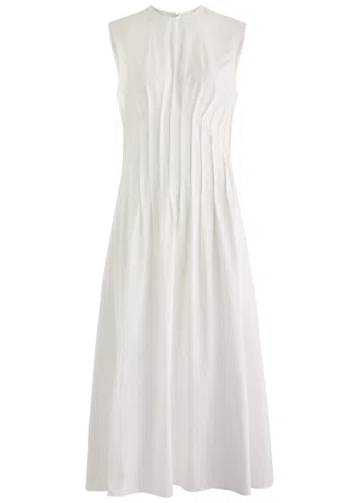 Khaite Wes Cotton Midi Dress In White