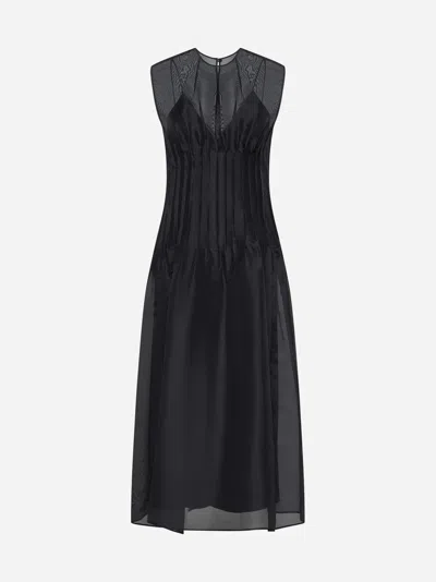 KHAITE WES SILK MIDI DRESS