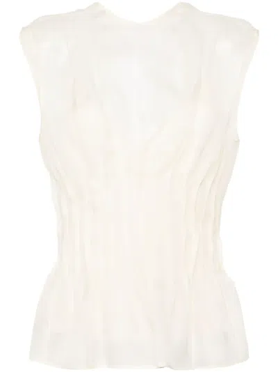 KHAITE WESTIN SEMI-SHEER SILK BLOUSE