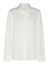 Khaite Pointed-collar Cotton Shirt In Blanco