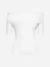 Khaite White Boat Neck Top