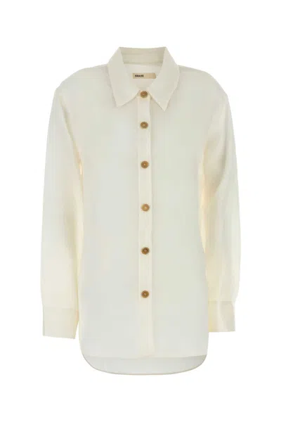 Khaite White Organza Shirt In Chalk