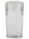 Khaite White Panel Midi Dress With Sheer Inserts
