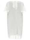 Khaite Winona Paneled Crepe And Chiffon Mini Dress In White