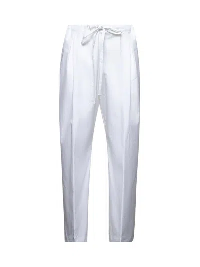 KHAITE WHITE POPLIN TRENTON TROUSERS