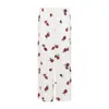 Khaite Raspberry Floral Print Wide-leg Cupro Pants In White