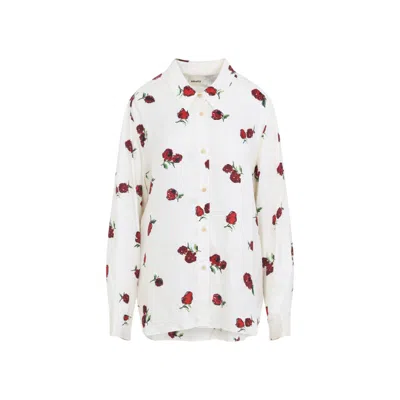 KHAITE WHITE SILK ARGO SHIRT