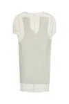 Khaite White Panel Midi Dress With Sheer Inserts In Chalk