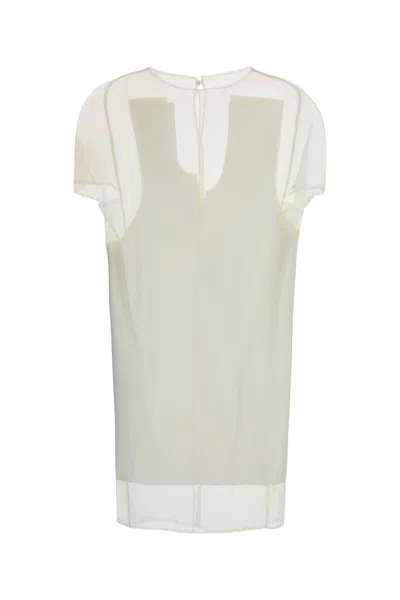 Khaite White Silk Winona Dress In Chalk