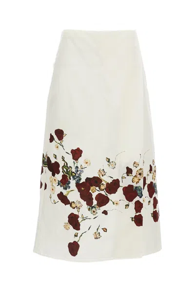 Khaite White Skirt With Timeless Silhouette