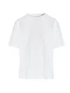 Khaite White Solid Crew Neck T-shirt In White