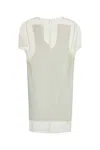 Khaite White Panel Midi Dress With Sheer Inserts In White