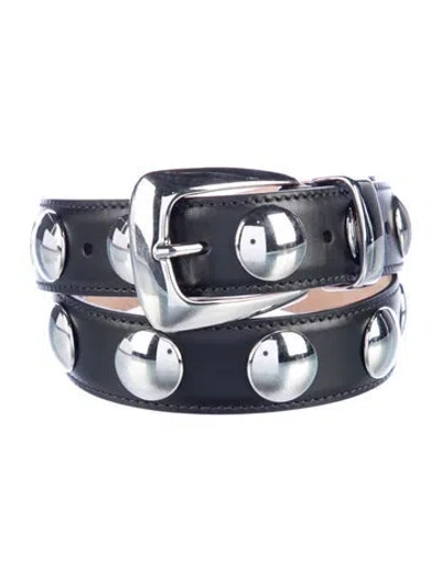 Pre-owned Khaite Wide Leather Belt In Black