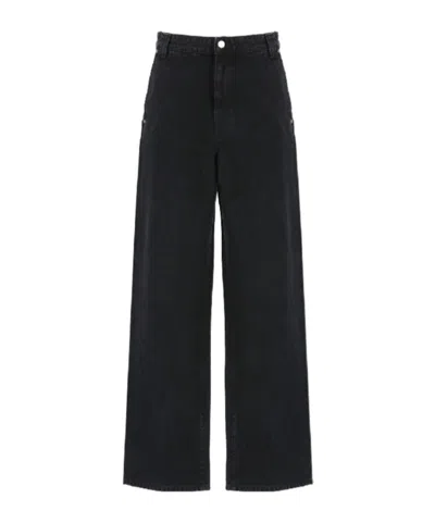 Khaite Bacall Low Rise Straight Jeans In Black
