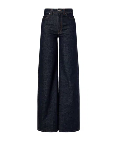 Khaite Wide Leg Jeans In Blue