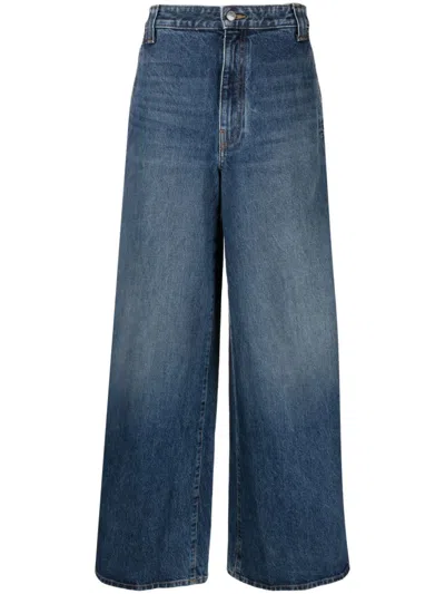 Khaite Jacob High-rise Wide-leg Jeans In Blue