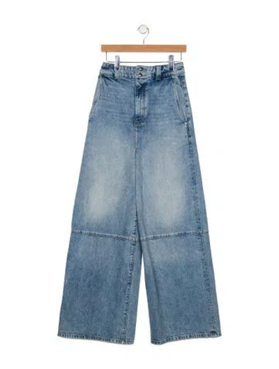 Pre-owned Khaite Wide Leg Pants In Blue