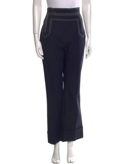 Pre-owned Khaite Wide Leg Pants In Blue