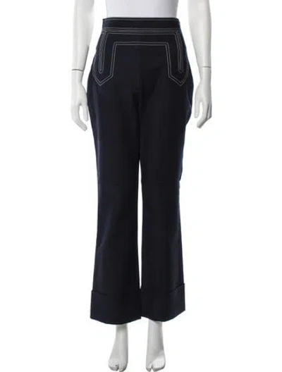 Pre-owned Khaite Wide Leg Pants In Blue
