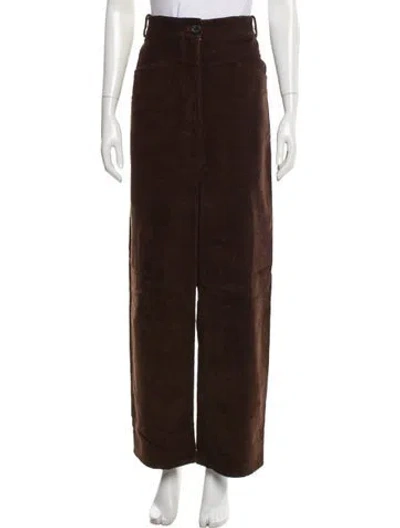 Pre-owned Khaite Wide Leg Pants In Brown
