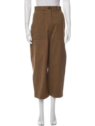 Pre-owned Khaite Wide Leg Pants In Brown