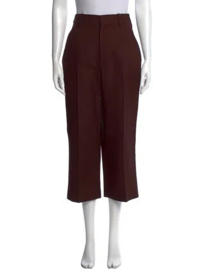 Pre-owned Khaite Wide Leg Pants In Brown