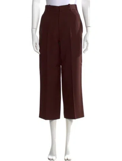 Pre-owned Khaite Wide Leg Pants In Brown