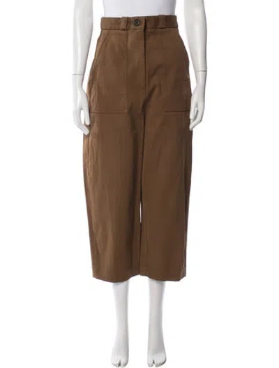 Pre-owned Khaite Wide Leg Pants In Brown