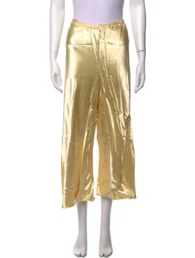 Pre-owned Khaite Wide Leg Pants In Gold/yellow