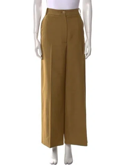 Pre-owned Khaite Wide Leg Pants In Green
