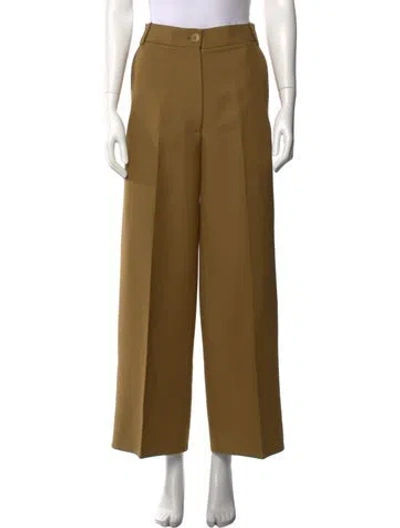 Pre-owned Khaite Wide Leg Pants In Green