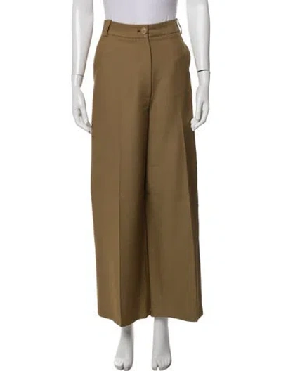 Pre-owned Khaite Wide Leg Pants In Green