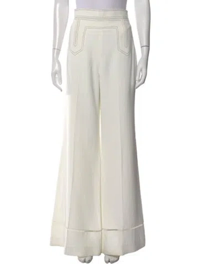 Pre-owned Khaite Wide Leg Pants In White