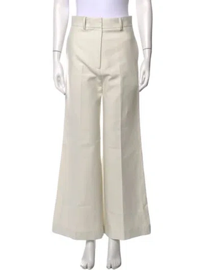 Pre-owned Khaite Wide Leg Pants In White