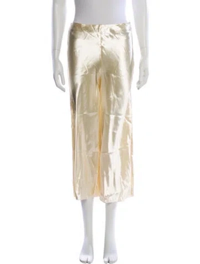 Pre-owned Khaite Wide Leg Pants In Yellow