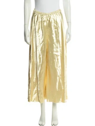 Pre-owned Khaite Wide Leg Pants In Yellow