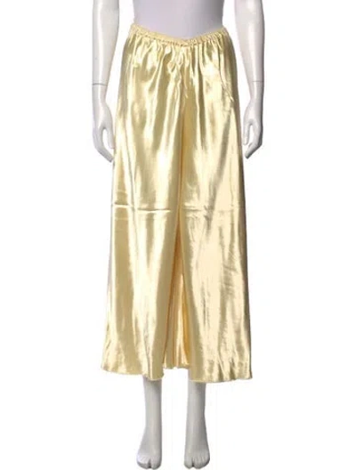 Pre-owned Khaite Wide Leg Pants In Yellow