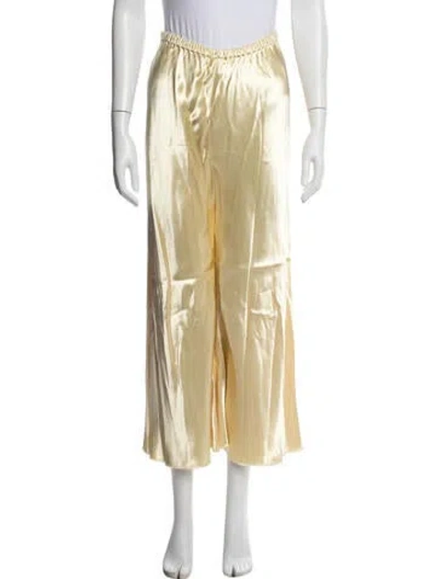 Pre-owned Khaite Wide Leg Pants In Yellow