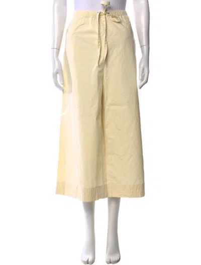 Pre-owned Khaite Wide Leg Pants In Yellow
