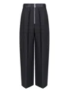 Khaite Marine Pleated Wide-leg Pants With Zipper Front In Black  