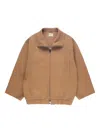 Khaite Wide-sleeve Zip-front Jacket In Brown