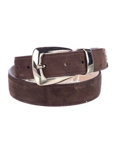Pre-owned Khaite Wide Suede Belt W/ Tags In Brown