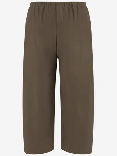 Khaite Wide-leg Cotton Trousers In Gray
