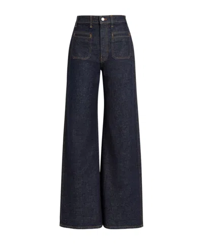 Khaite Wide-leg Cut Jeans In Black