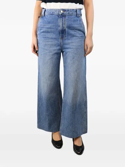 Pre-owned Khaite Wide-leg Jeans In Blue