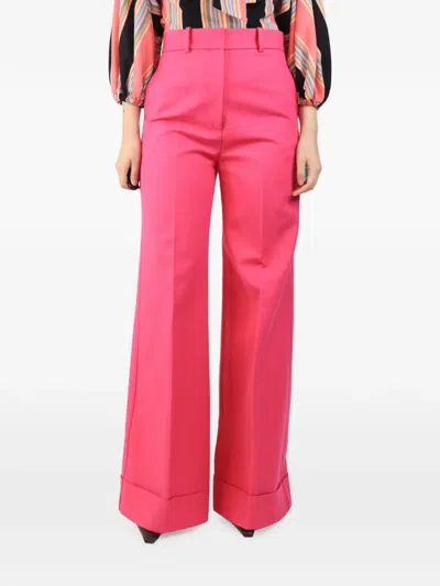 Pre-owned Khaite Wide-leg Turn-up Trousers In Pink