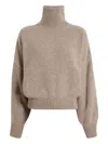 Khaite Willem Oversize Cashmere Turtleneck Sweater In Brown