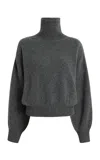 Khaite Willem Turtleneck Cashmere Sweater In Grey